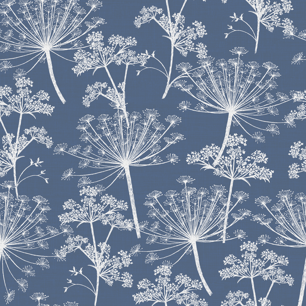 Stil Haven Non Woven Blue Cow Parsley Wallpaper