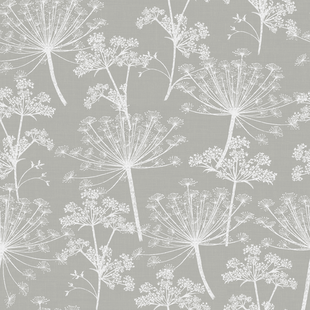 Stil Haven Non Woven Grey Cow Parsley Wallpaper