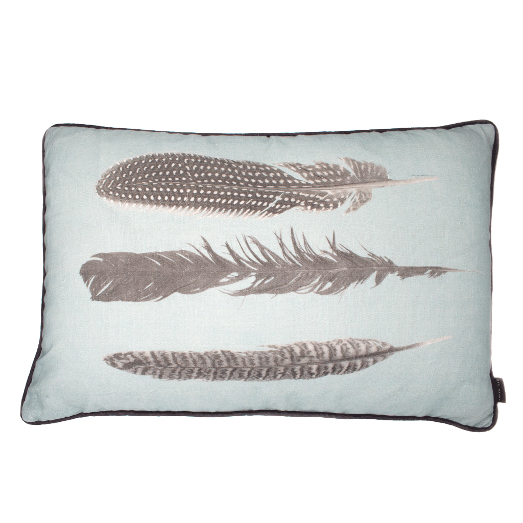 feather cushion powder blue - stil haven