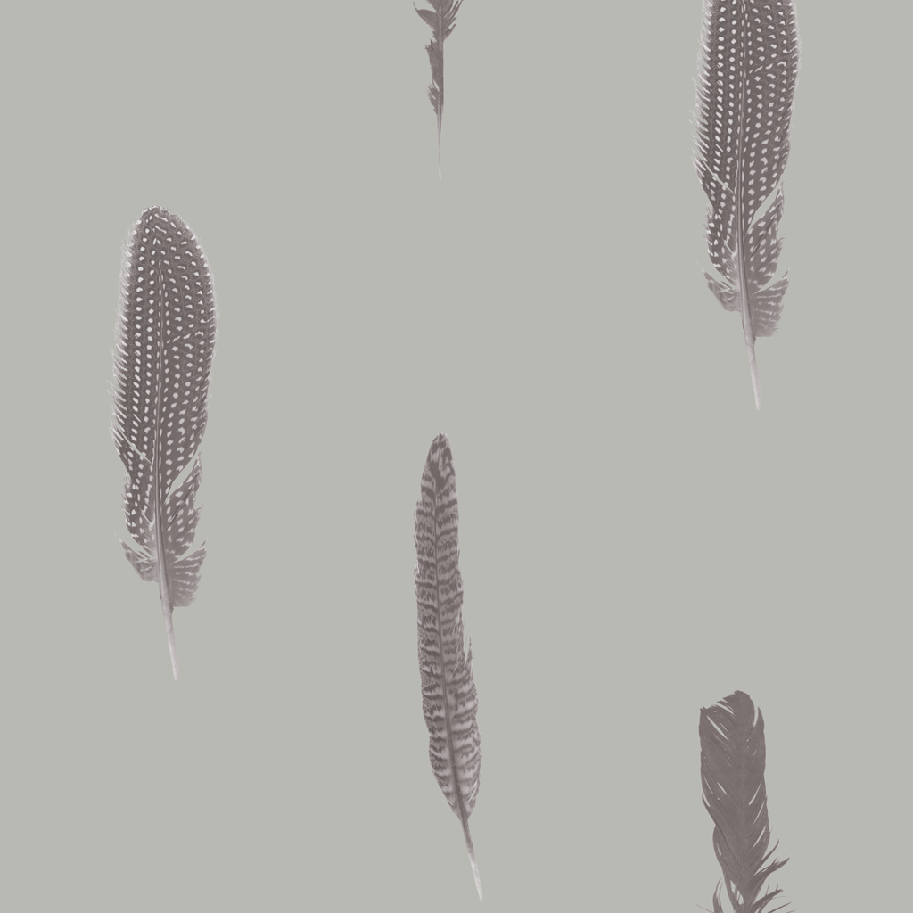 Stil Haven Non Woven Grey Feather Print Wallpaper