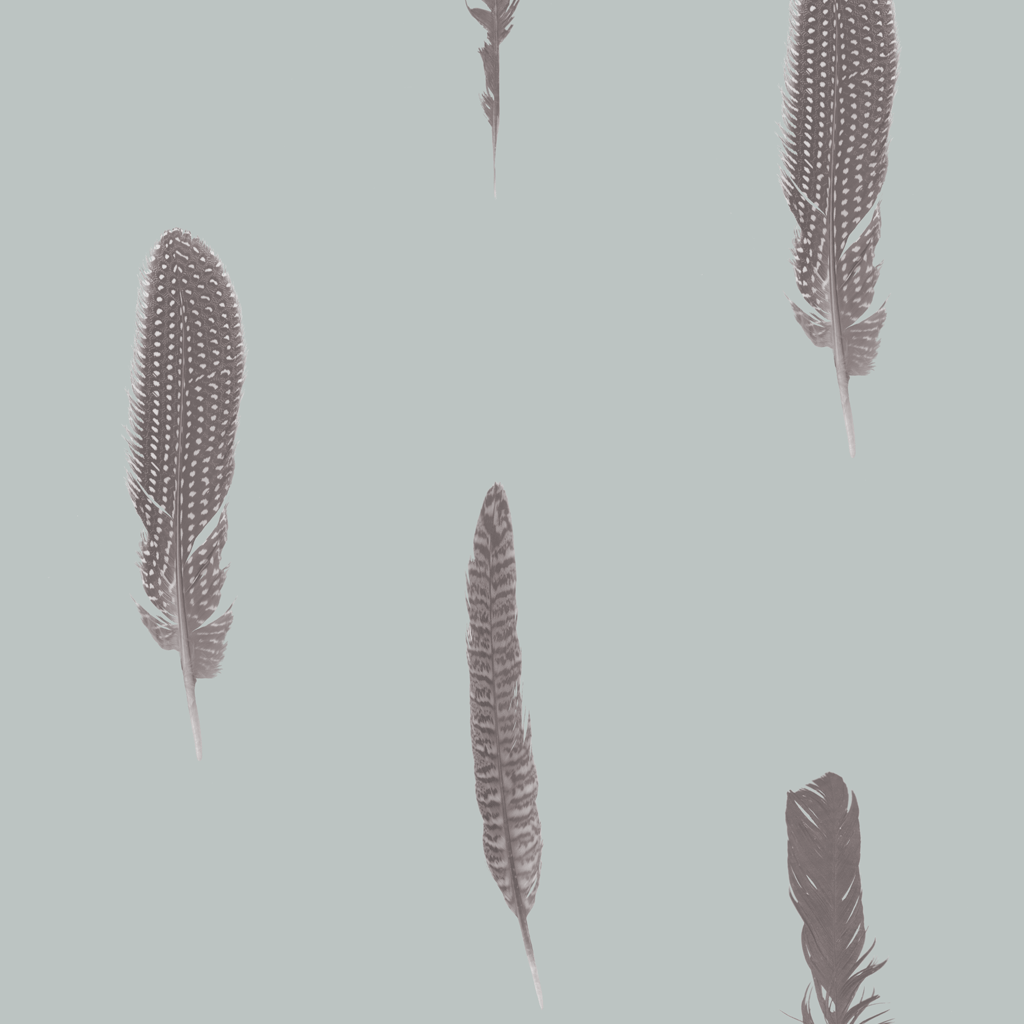 Stil Haven Non Woven Powder Blue Feather Print Wallpaper