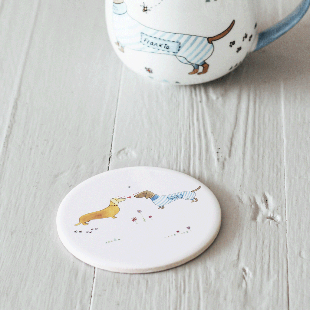 Stil Haven fine bone china biscuit sausage dog coaster.png
