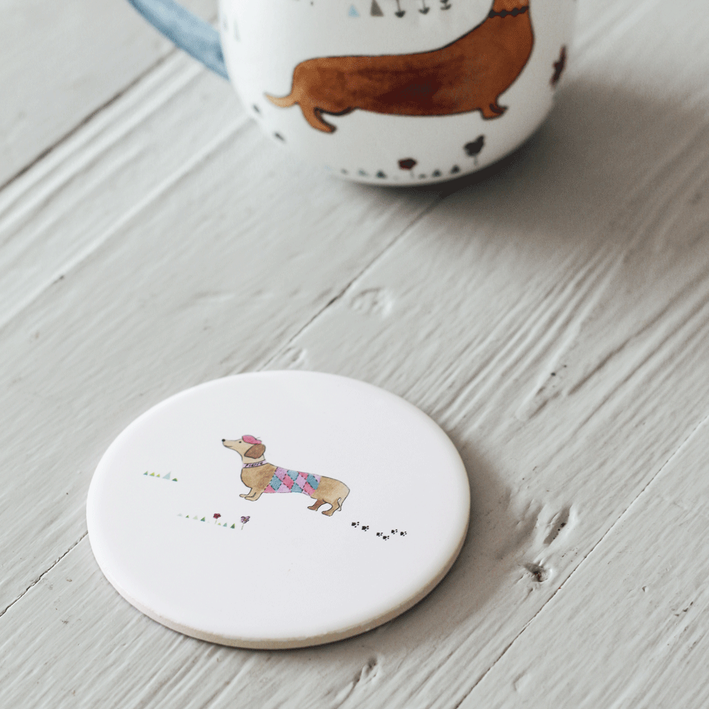 Stil Haven fine bone china biscuit sausage dog coaster.png