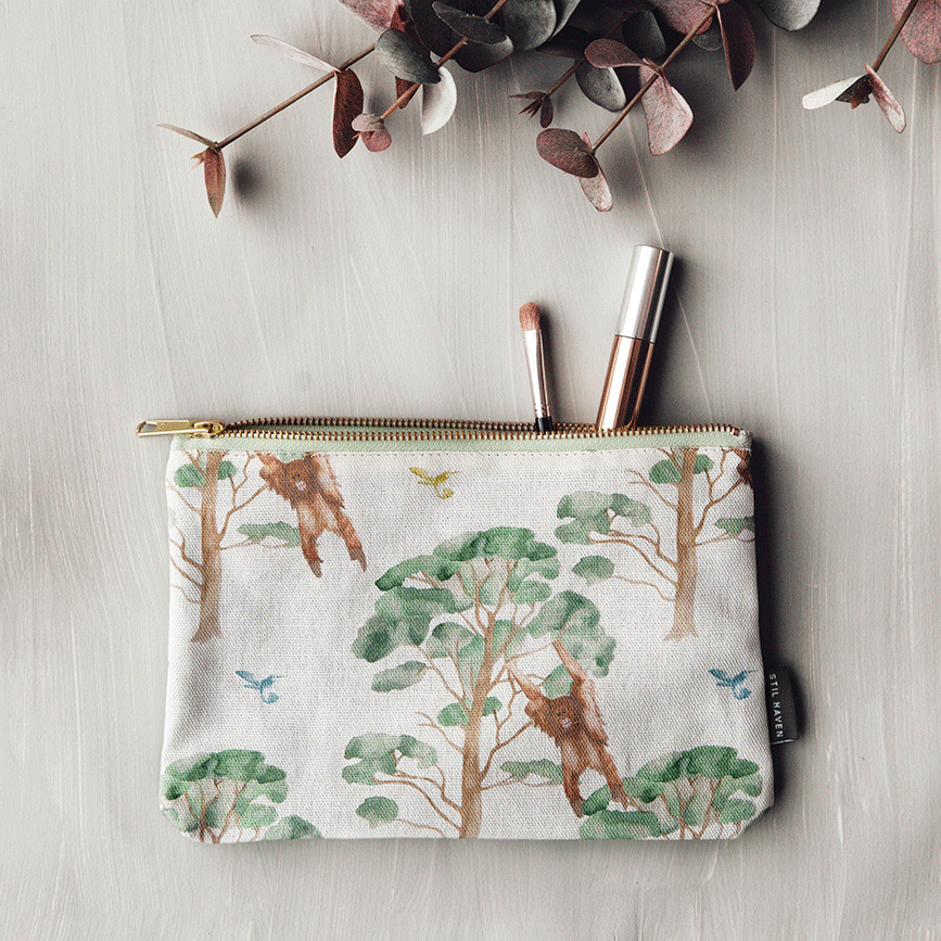 Monkey Print Make Up Bag