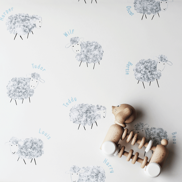 Stil Haven personalised nursery sheep wallpaper cream - stil haven