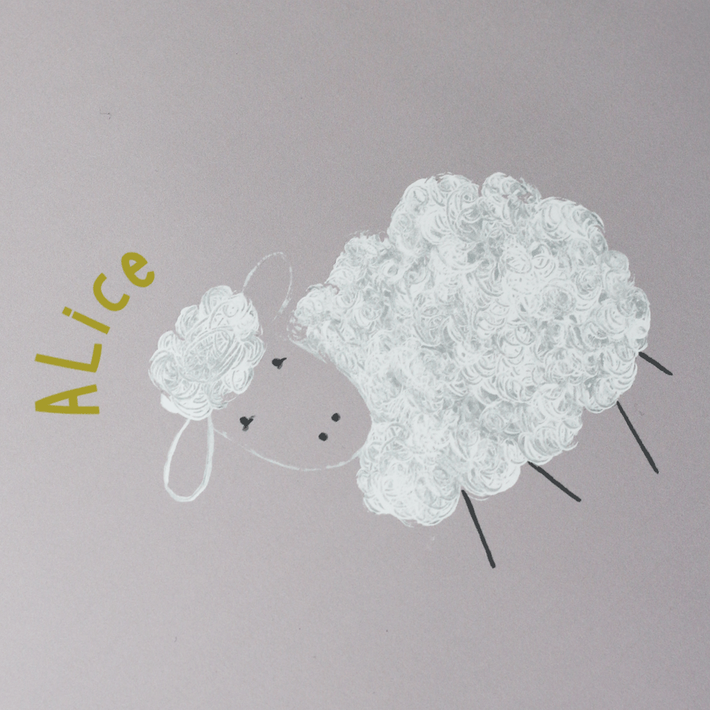 Stil Haven personalised sheep wallpaper pink nursery