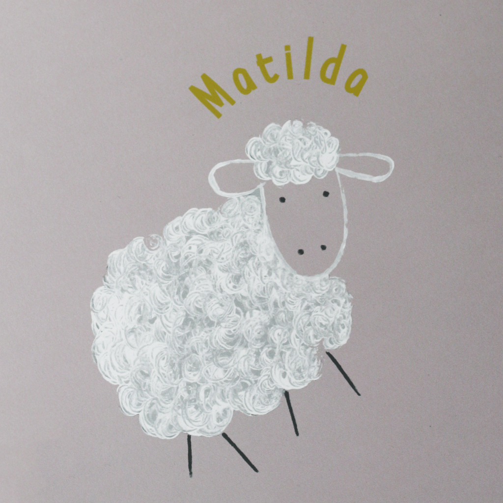 Stil Haven personalised sheep wallpaper pink nursery