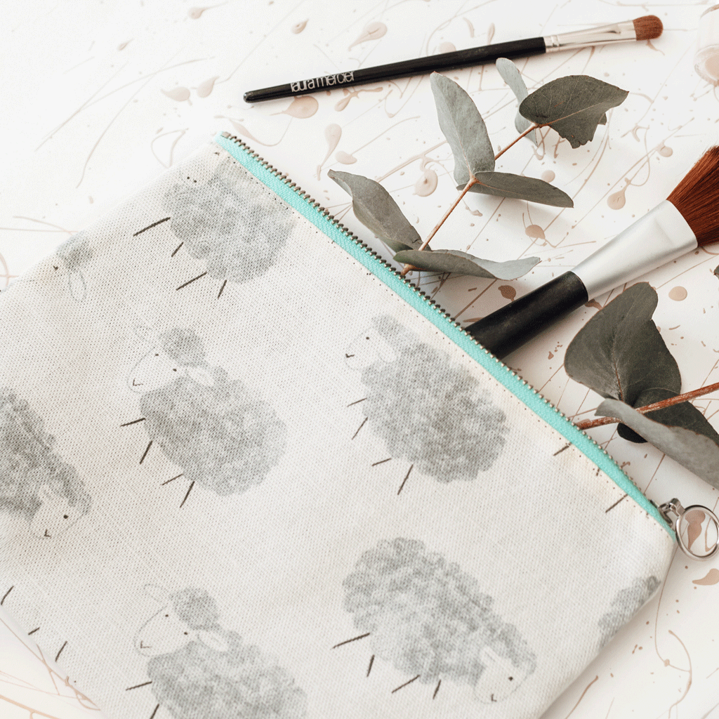 stil haven sheep cosmetic bag