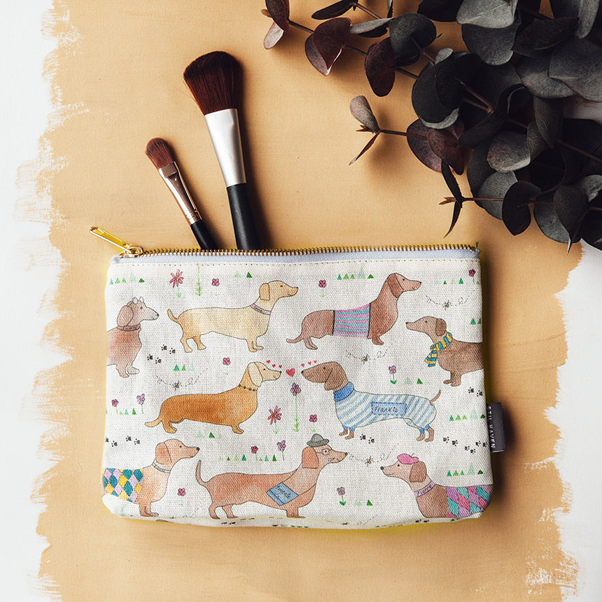 sausage dog dax make up bag