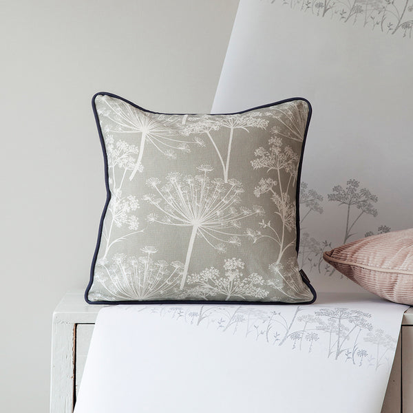 cow parsley grey floral cushion