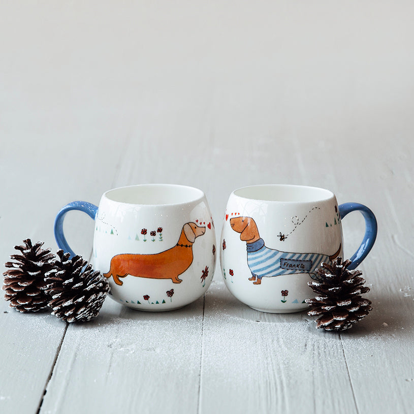 sausage dog mug gift fine bone china