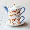 sausage dog teapot gift set