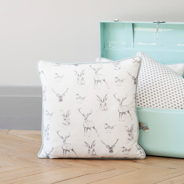 woodland animals deer print cushion - stil haven
