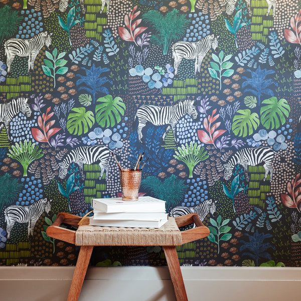 zebra jungle wallpaper