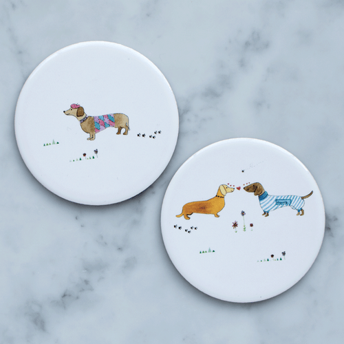 NEW! Sausage Dog Ceramic Coasters