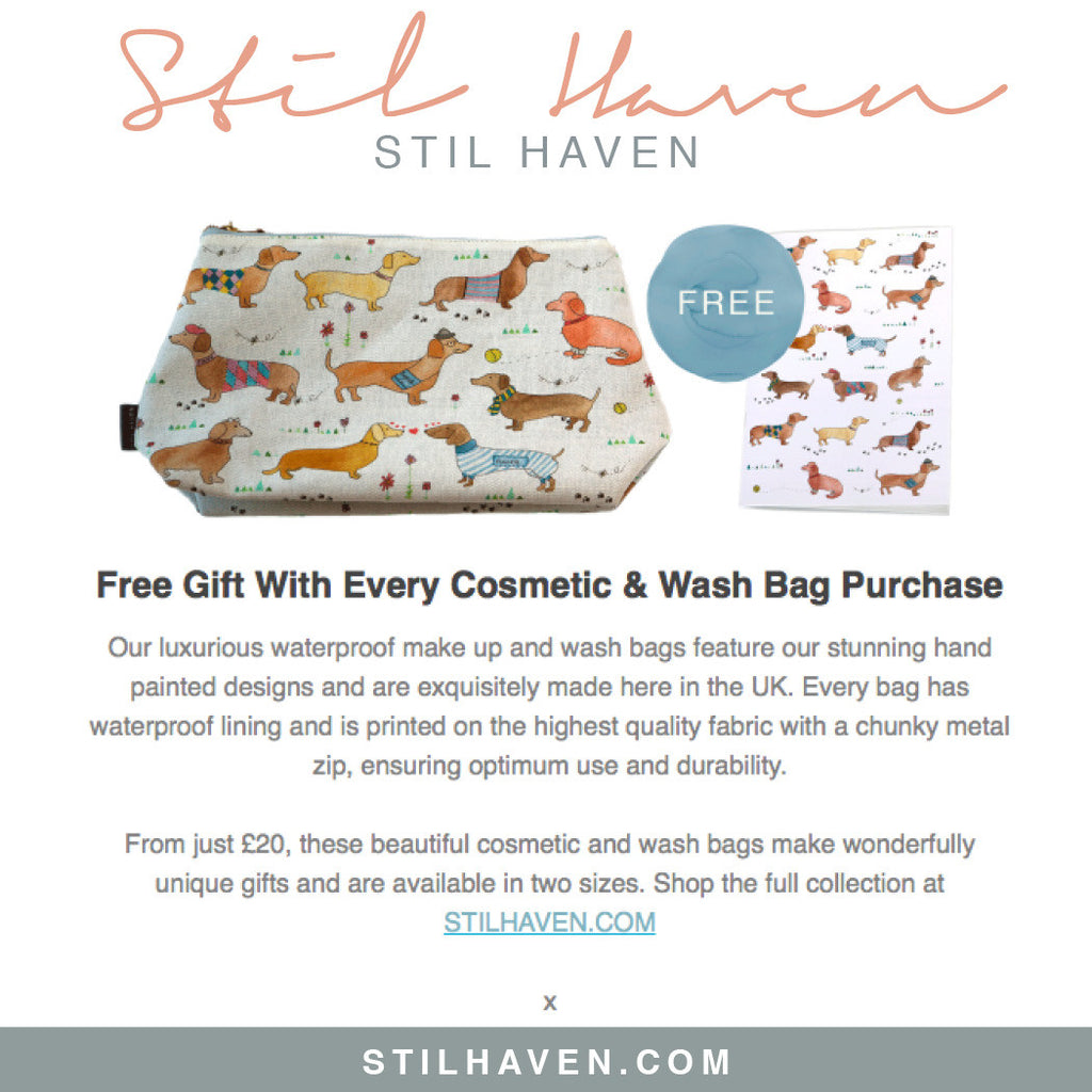 Free Notebook With Every Cosmetic & Wash Bag Purchase