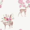 Stil Haven woodland deer stag flower wallpaper