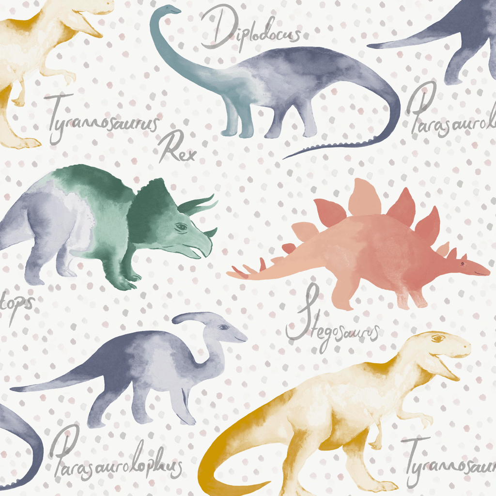 Dinosaur by Stil Haven  Blue  Wallpaper  Wallpaper Direct