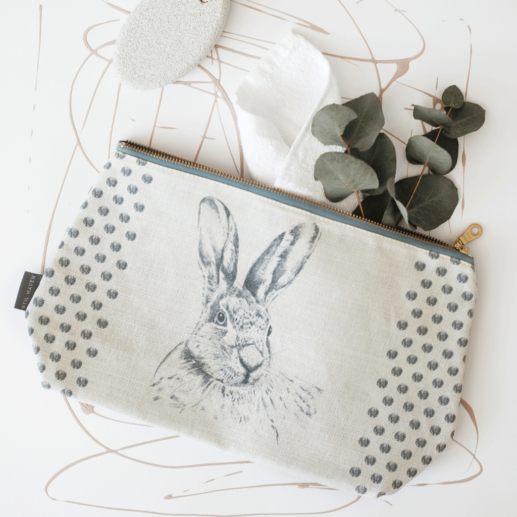 Stil Haven hare washbag waterproof toiletry bag rabbit print