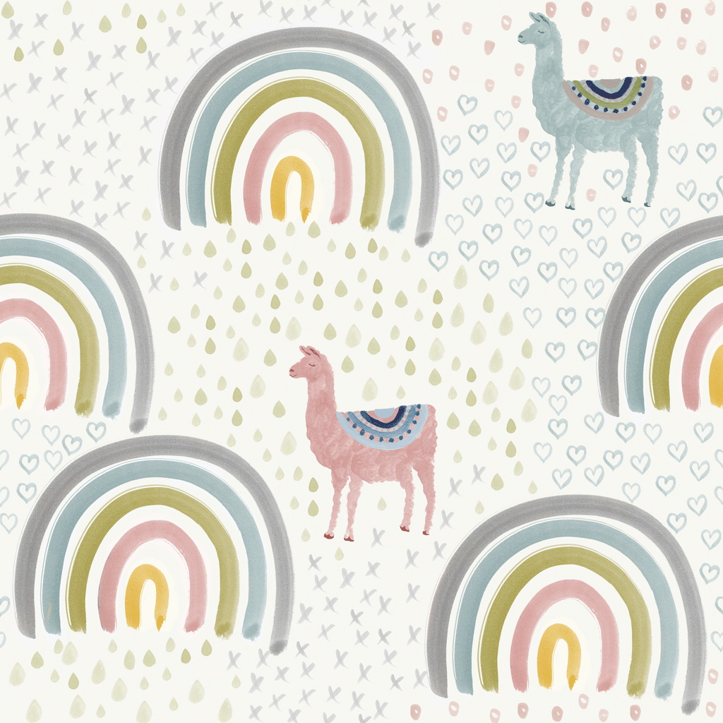 llamas and rainbow wallpaper