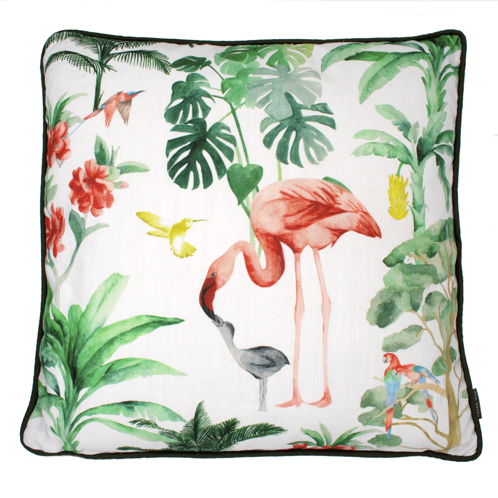 Nova tropical flamingo cushion - stil haven