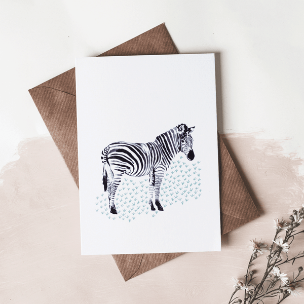 Stil Haven zebra greeting card