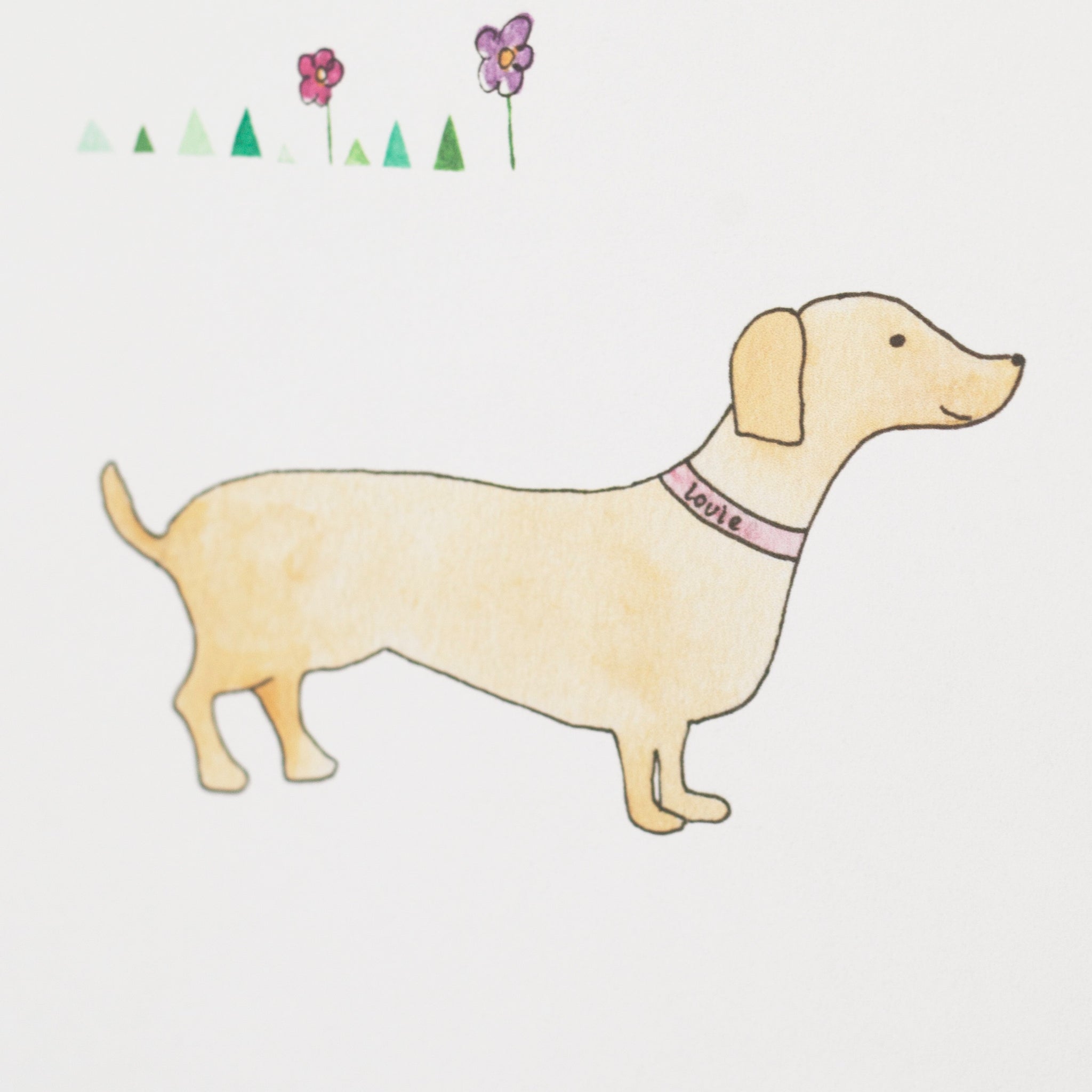 Personalised Sausage Dog Wallpaper, Bespoke For You Made in England