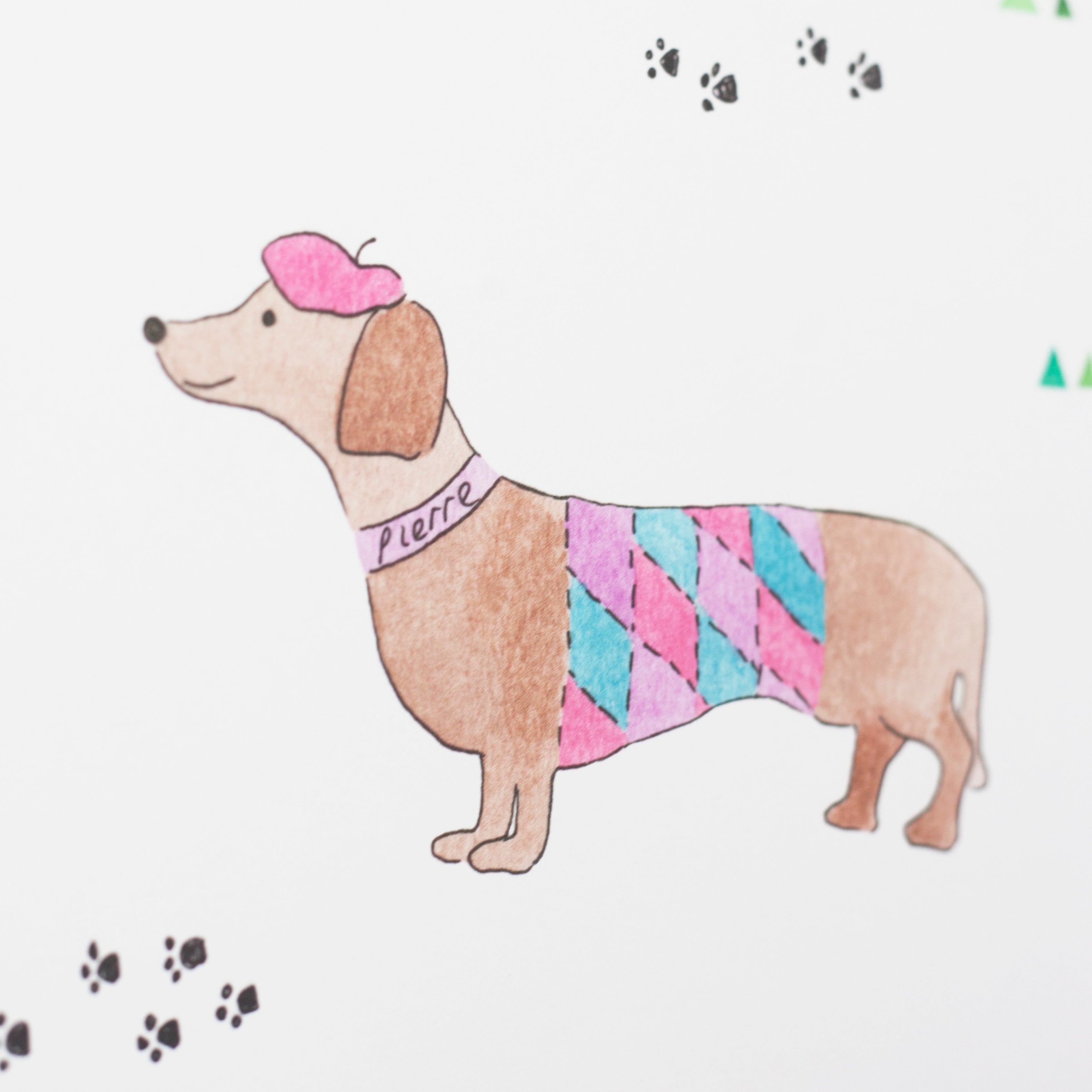 Personalised Sausage Dog Wallpaper, Bespoke For You Made in England