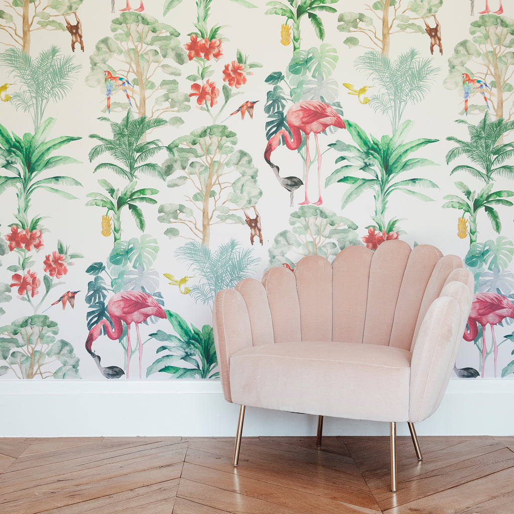 Stil Haven nova tropical flamingo wallpaper