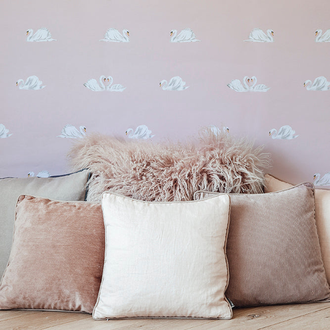 Stil Haven blush swan print wallpaper